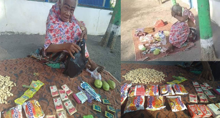 Miris, Foto Nenek Tua Berjualan Seadanya Ini Bikin Dunia Menanggis
